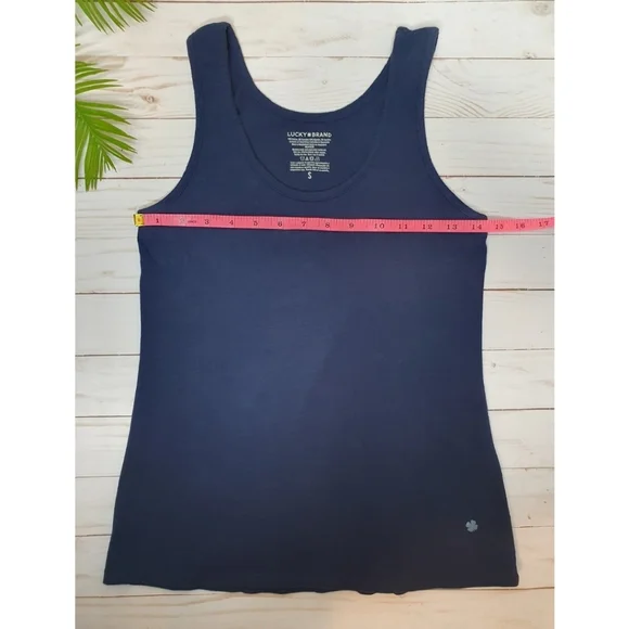 Lucky Brand Women's Racerback Tank Top, Sleeveless, Navy Blue, Small, 95% Cotton - Picture 9 of 10